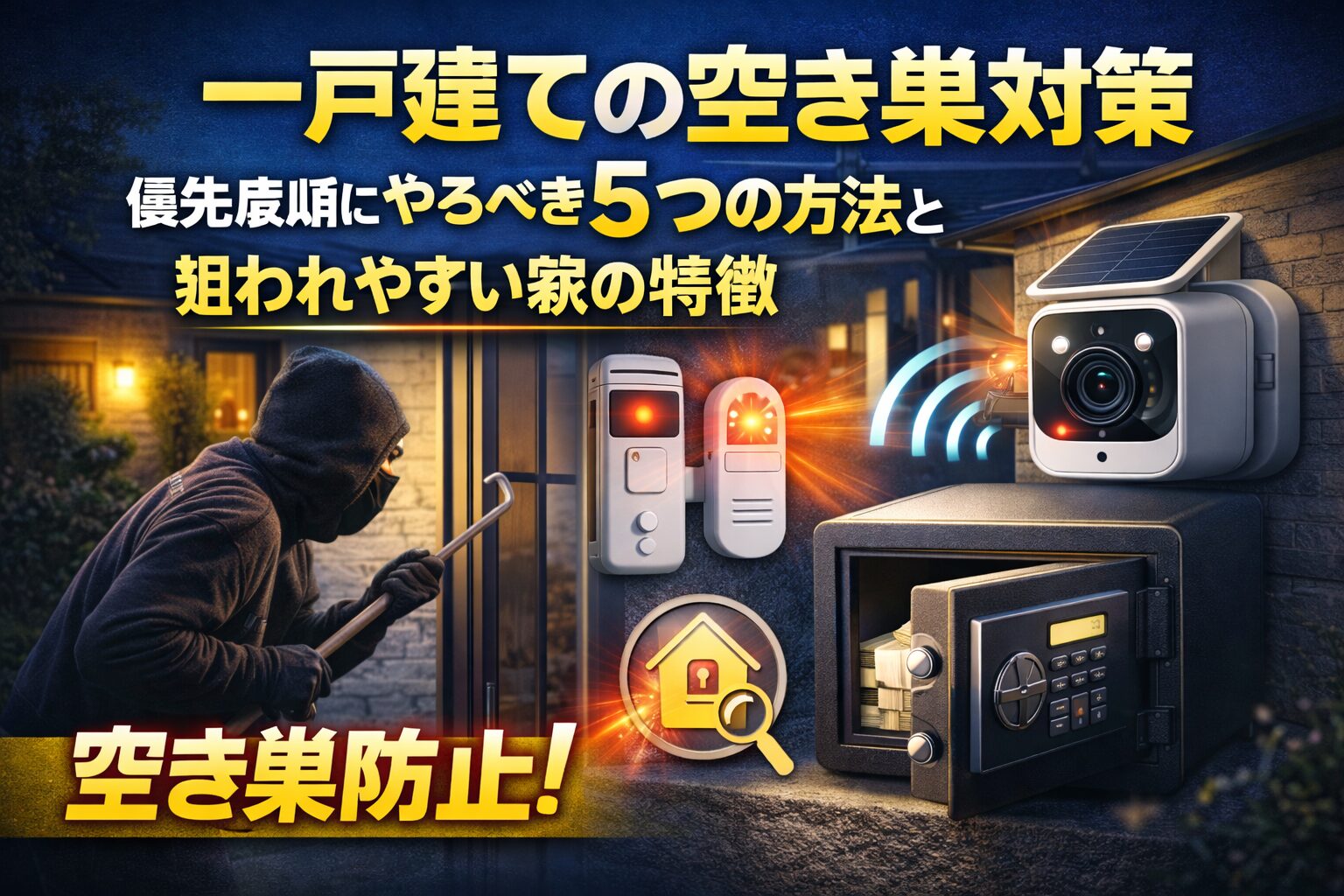 一戸建ての空き巣対策｜優先度順にやるべき5つの方法と狙われやすい家の特徴