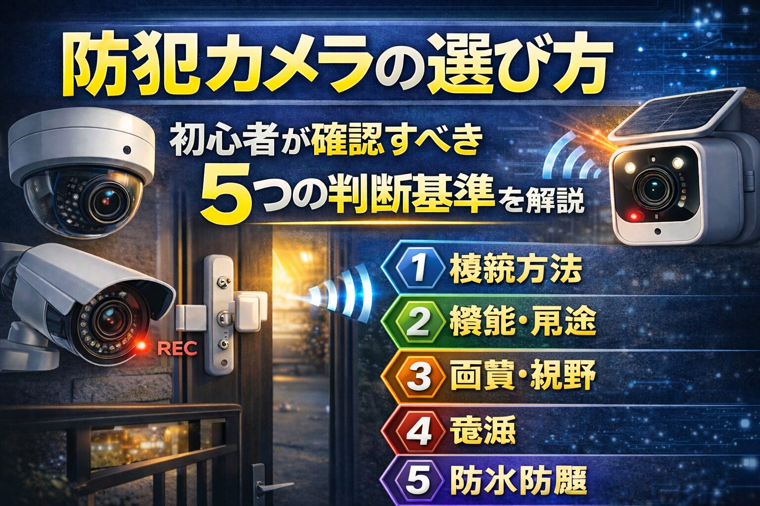 防犯カメラの選び方｜初心者が確認すべき5つの判断基準を解説